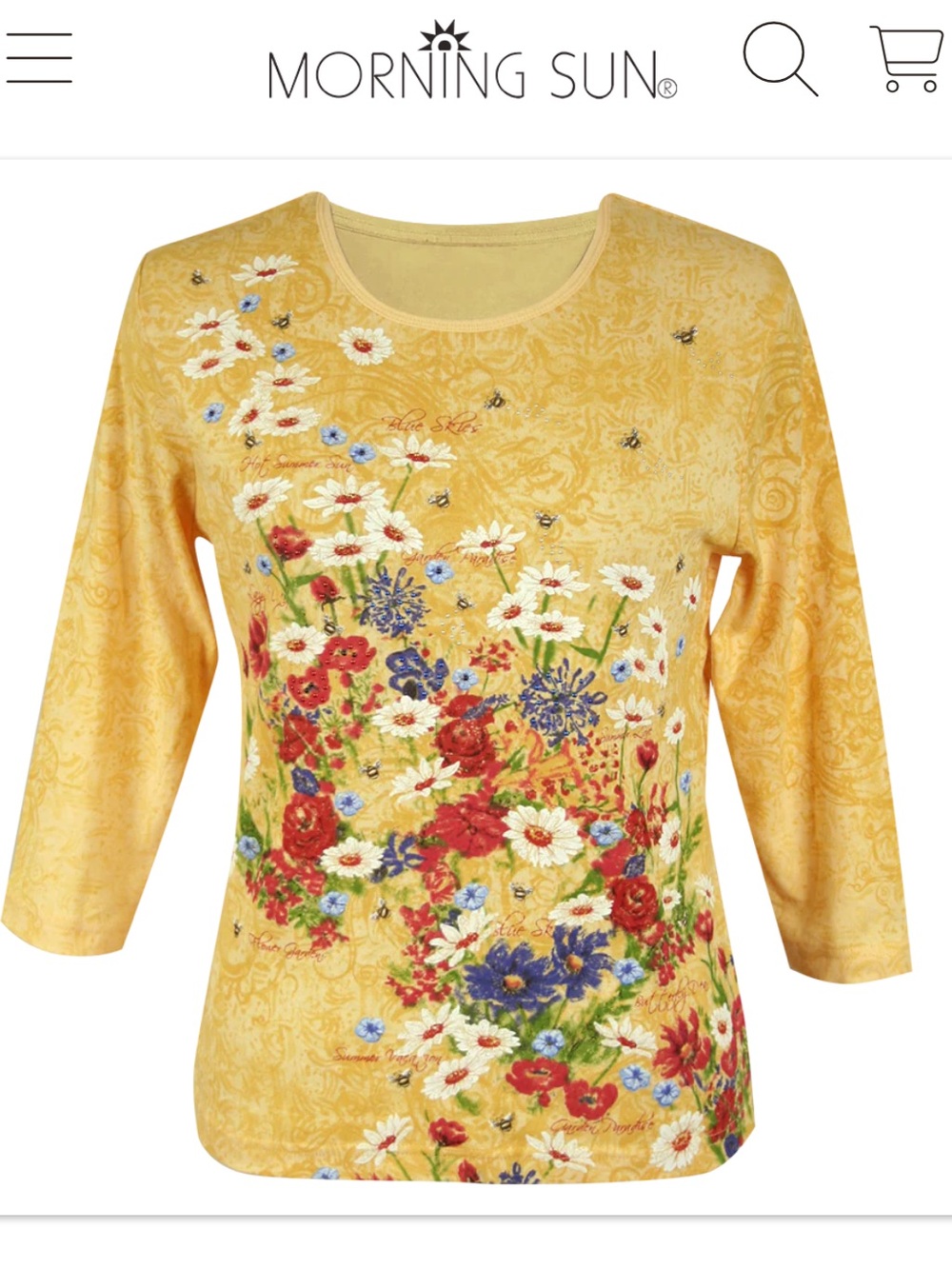Morning sun Women’s spring bees Floral Yellow Top